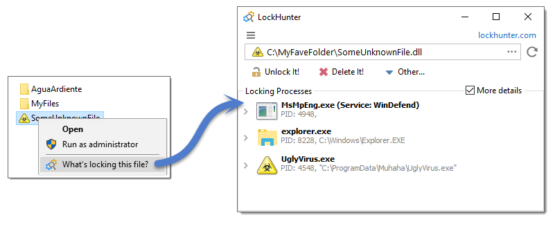 LockHunter：Windows文件解锁与删除工具